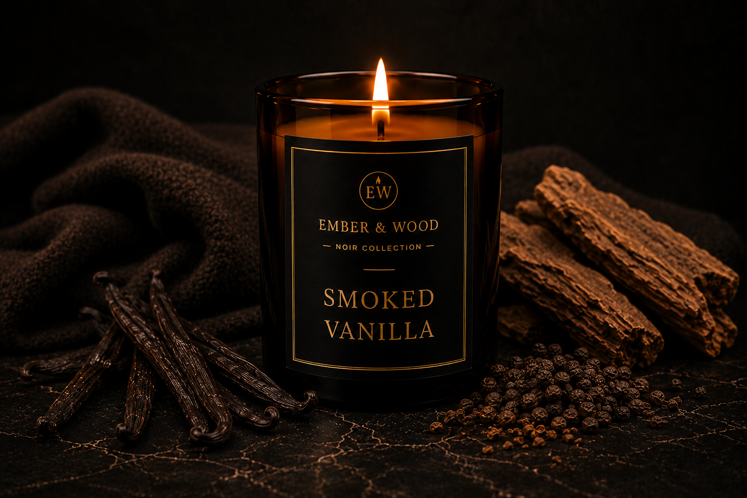 EMBER & WOOD SMOKED VANILLA žvakė