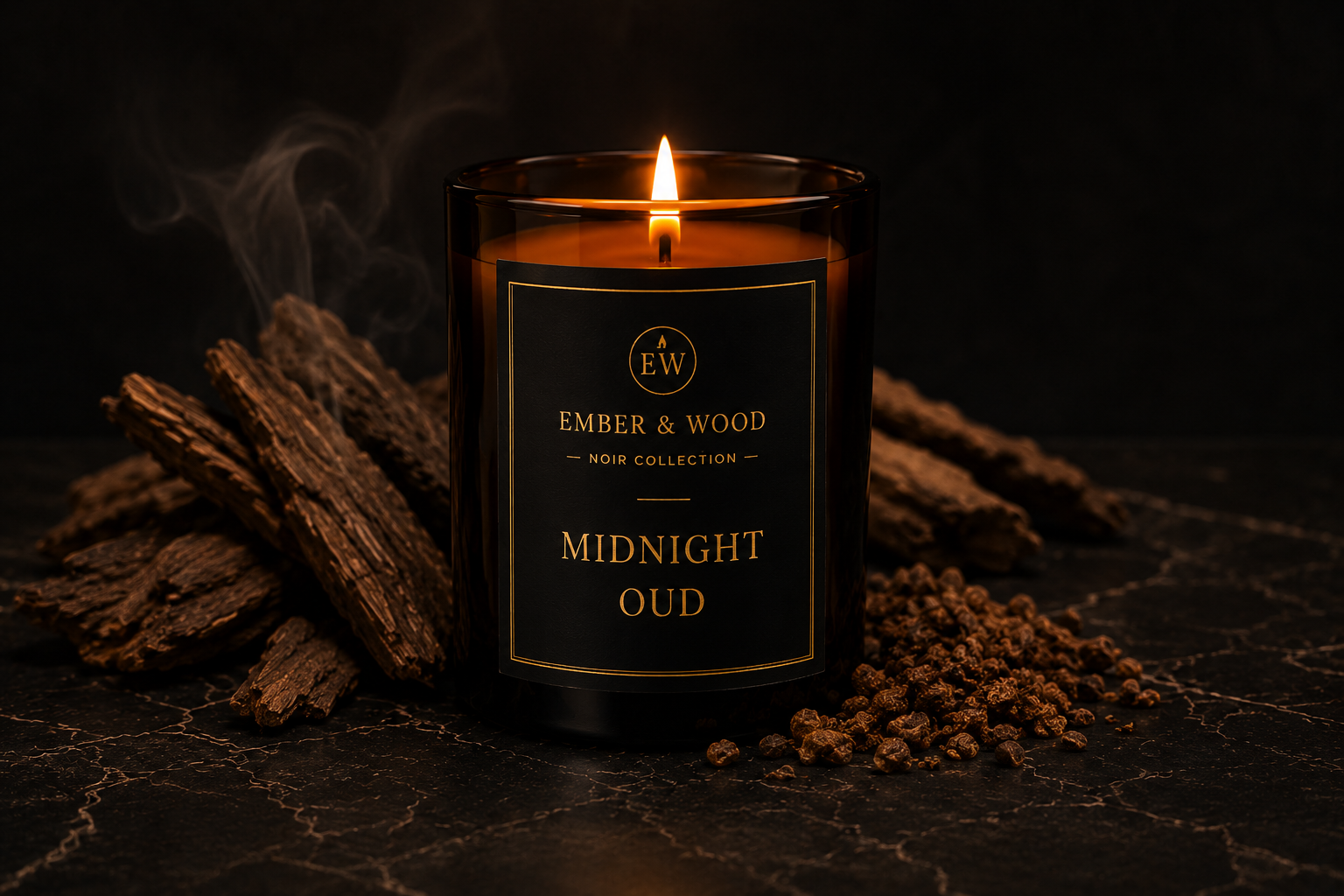EMBER & WOOD MIDNIGHT OUD žvakė